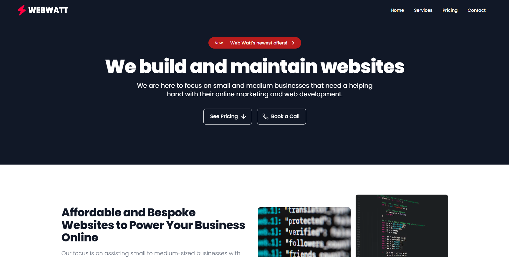 Web Watt (HTML, CSS, JS, PHP)